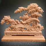 中国 コノテガシワ木彫り 美術品 工芸品 木製 彫刻